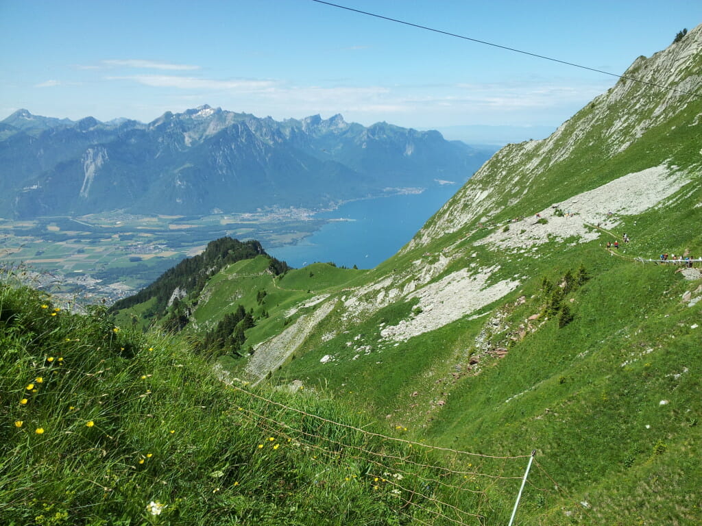 Lac Léman (a.k.a. Lake Geneva) below the route for Les-Rochers-de-Naye