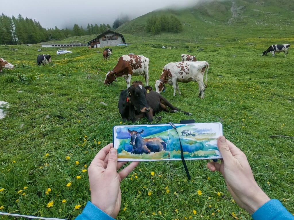 Max Romey painting of a cow in Ferret. (Photo: Max Romey)