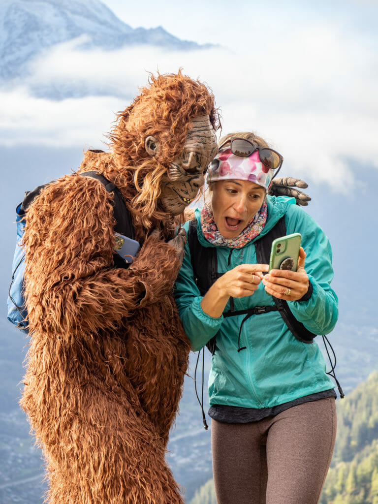 Bigfoot on the vertical kilometer in Chamonix, France.
