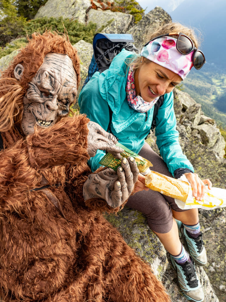 Bigfoot on the vertical kilometer in Chamonix, France with Trail Butter.