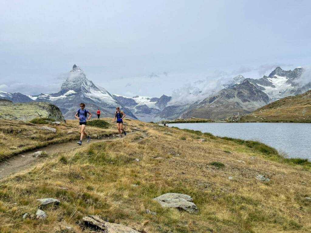 Trail running above Zermatt