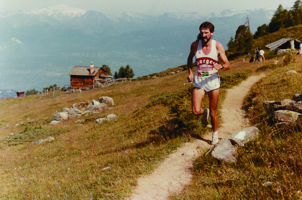 Runner racing in Sierre Zinal