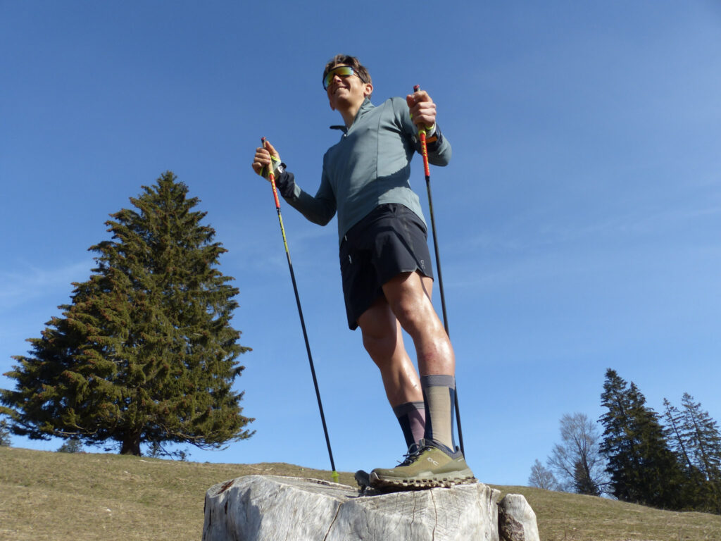 Xavier Thévenard on a stump.