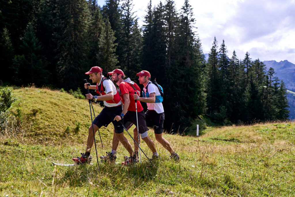Hiking the Beaufortain sharing a pair of skis