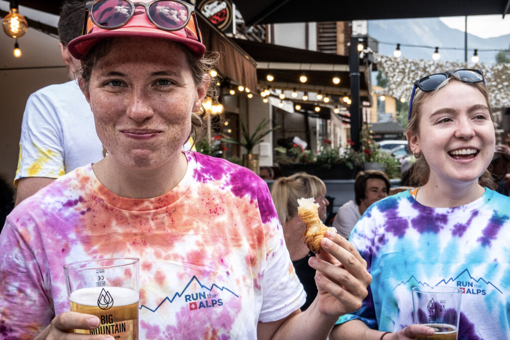 eating food in the alps, croissants and running