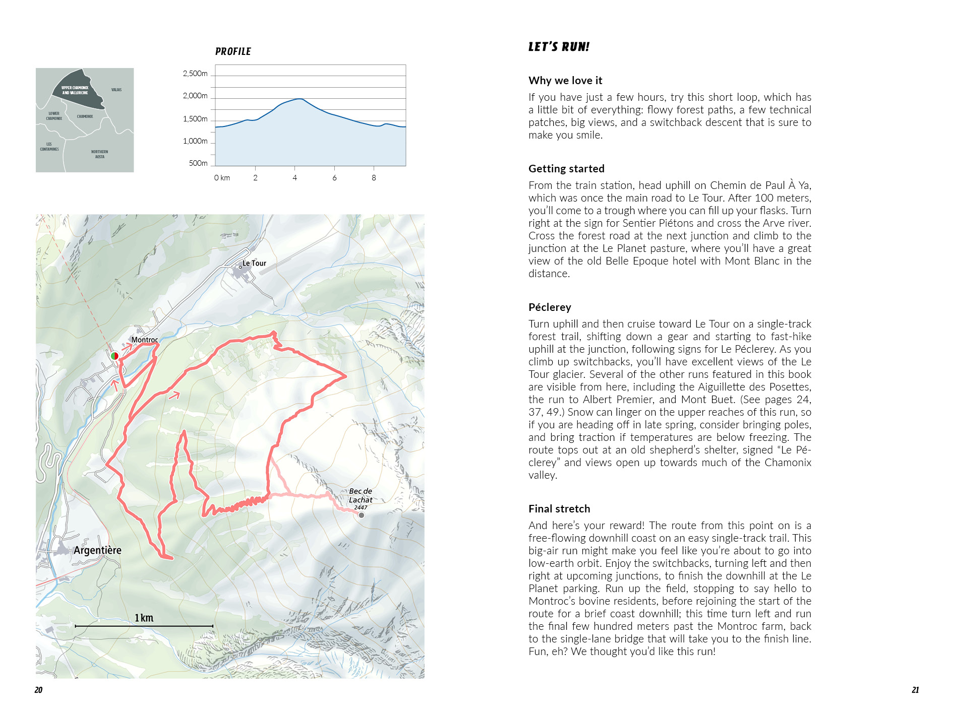sample run around chamonix mont blanc